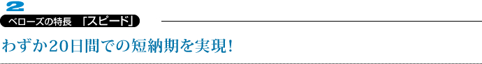 ベローズの特長「スピード」